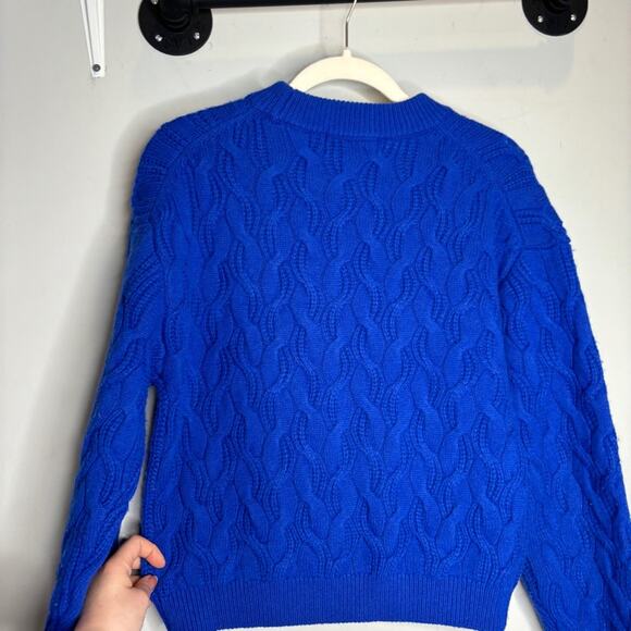 Thinking Mu Carmen Sweater Blue Braided Wool Sweater - Picture 9 of 11